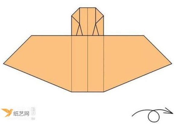 Illustration of the method of hand folding paper sofa chair