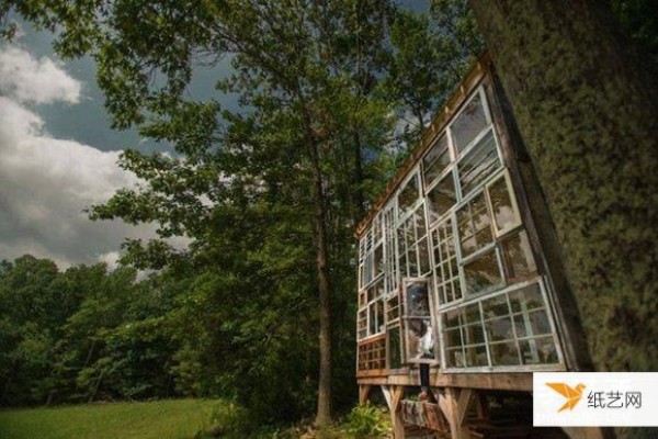 A dreamy lake house made from old windows