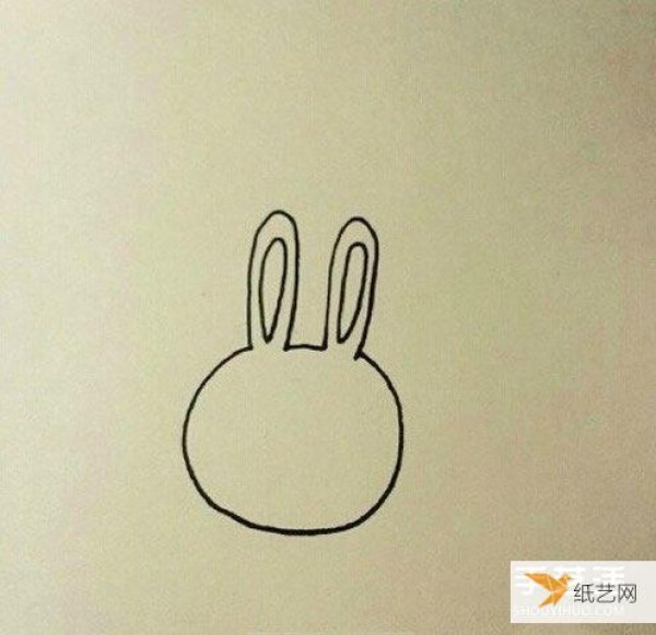 Simple and cute cartoon bunny drawing tutorial illustration