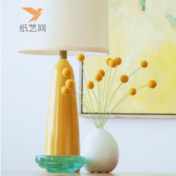 Wool felt tutorial Orange wool felt ball flower vase making tutorial