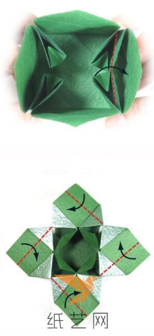 Tutorial on how to make a complete origami cube origami box from one piece of paper