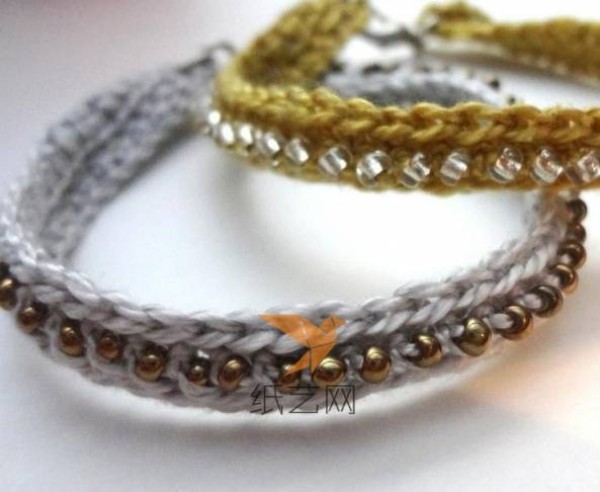 Crochet beaded style bracelet making tutorial