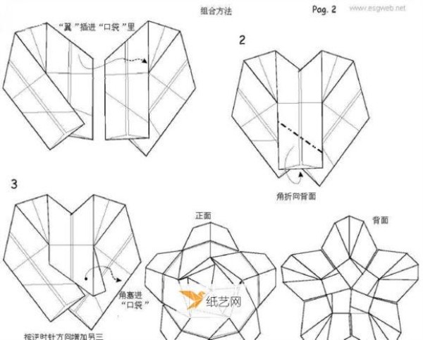 Detailed folding diagram of flower garbage box