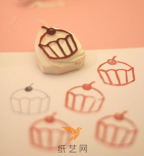 Cute Cherry Cake Rubber Stamp Making Tutorial