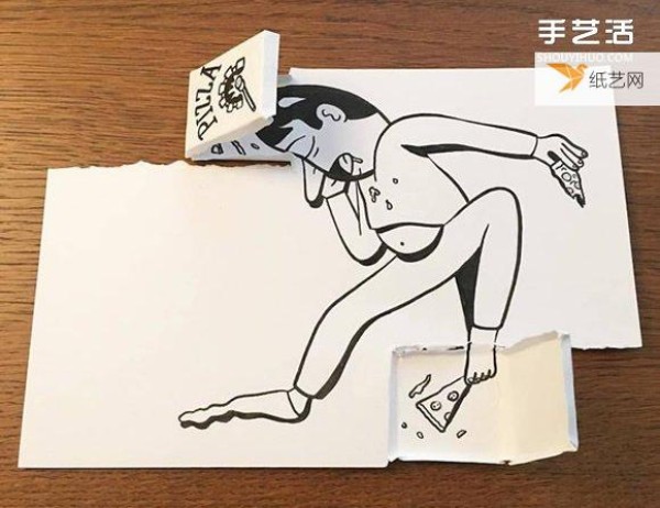 All you need is a pen and paper, and Danish artists tear paper to create personalized humor!