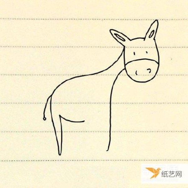 Tutorial on how to draw a cute little donkey in simple strokes