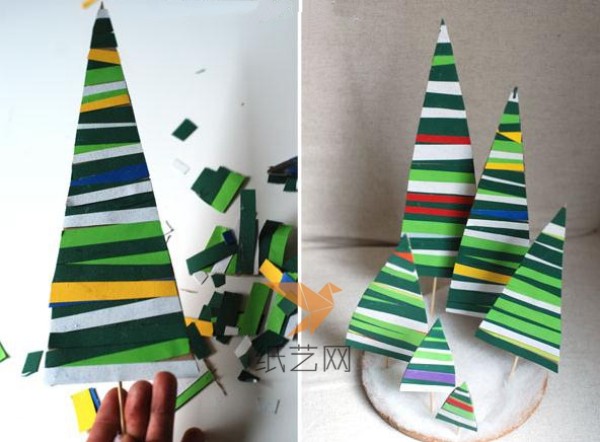 Simple DIY tutorial for children to make a Christmas tree