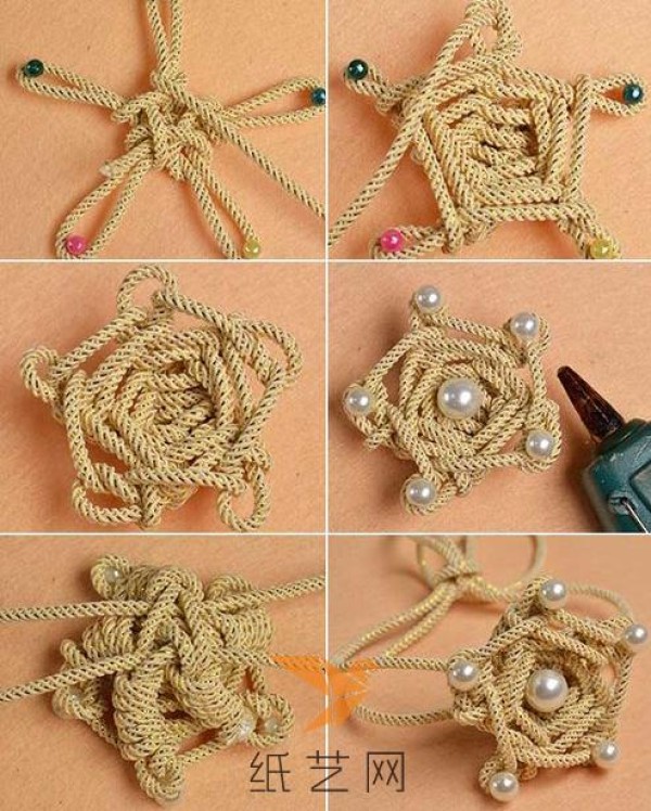 Five-pointed star braided bracelet tutorial. Bracelet as a New Year gift to give you warmth during the New Year.