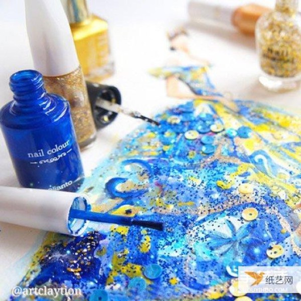 The stunningly beautiful Singaporean artist’s nail polish hand-painted dress work!