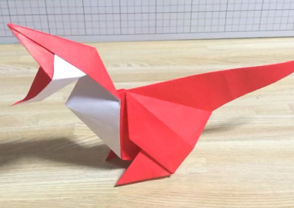 Origami Dinosaur Encyclopedia - Simple Mini Origami Tyrannosaurus Rex Making Tutorial [Quick Version]