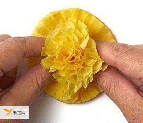 Illustrated tutorial for primary school students to make simple paper flowers by hand