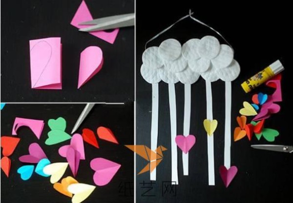 Beautiful handmade rainbow heart cloud New Year decoration tutorial