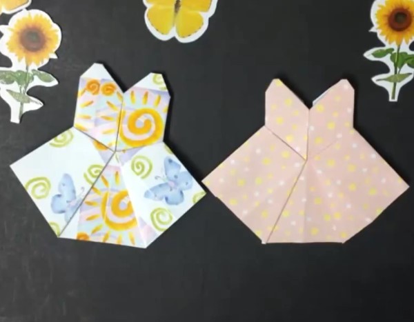 Tutorial on how to make a simple origami skirt for children