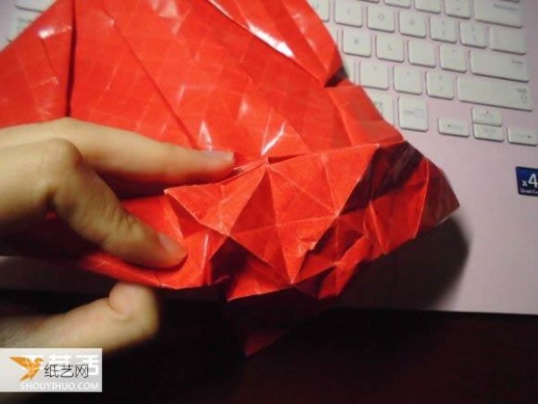 Super complicated kissing fish heart origami illustration process