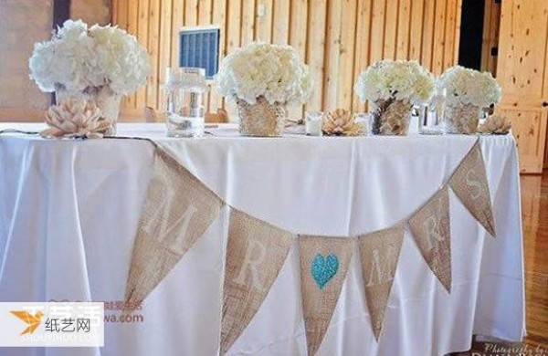 Pictures of handmade methods of hanging personalized flags for parties and festivals