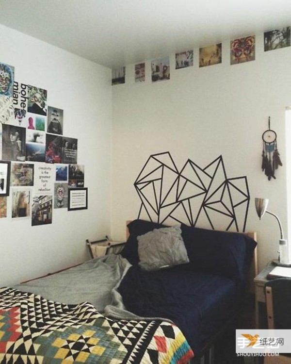 Use paper tape stickers to easily create beautiful patterns on your walls