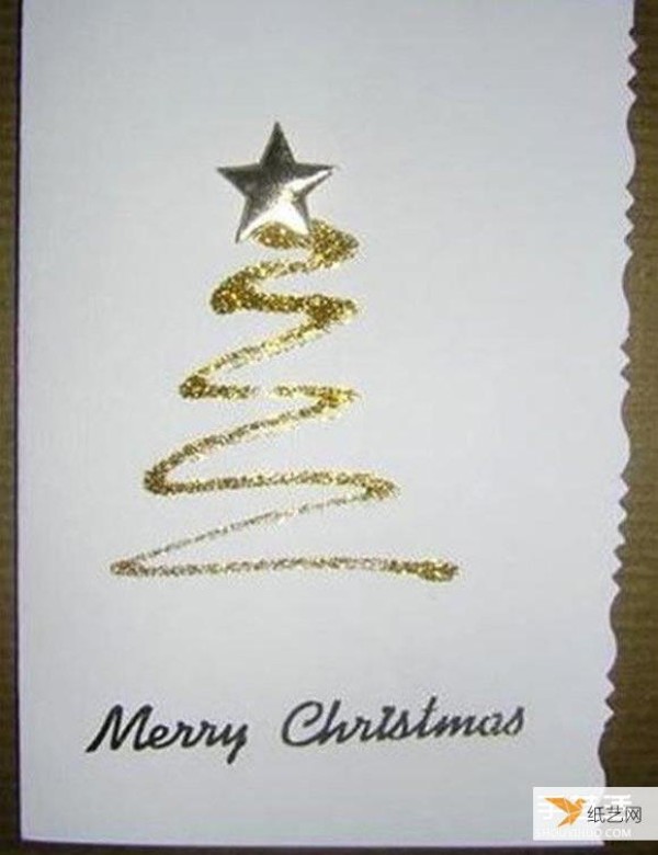 Detailed picture tutorial for making simple Christmas greeting cards by hand