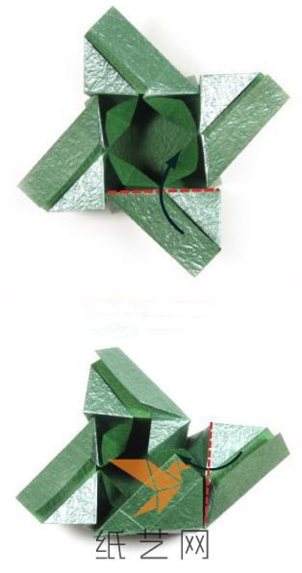 Tutorial on how to make a complete origami cube origami box from one piece of paper