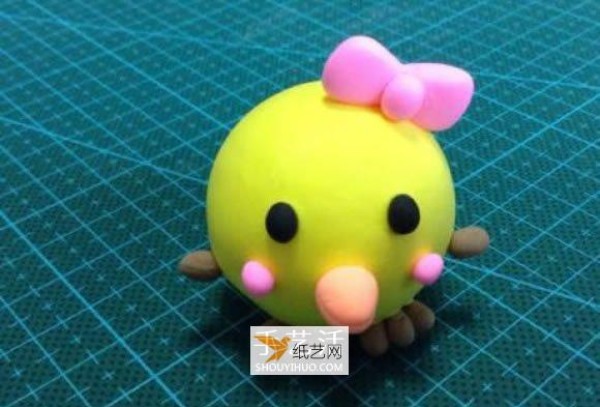 Cute chick illustration made using ultra-light clay