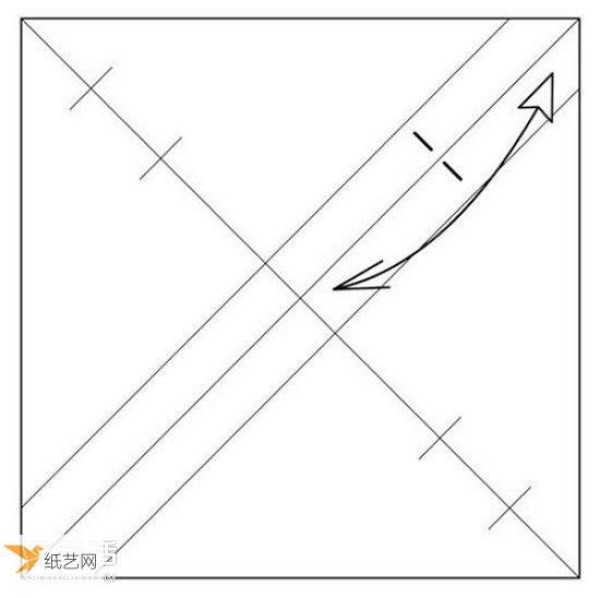 Illustration of the method of hand folding paper sofa chair