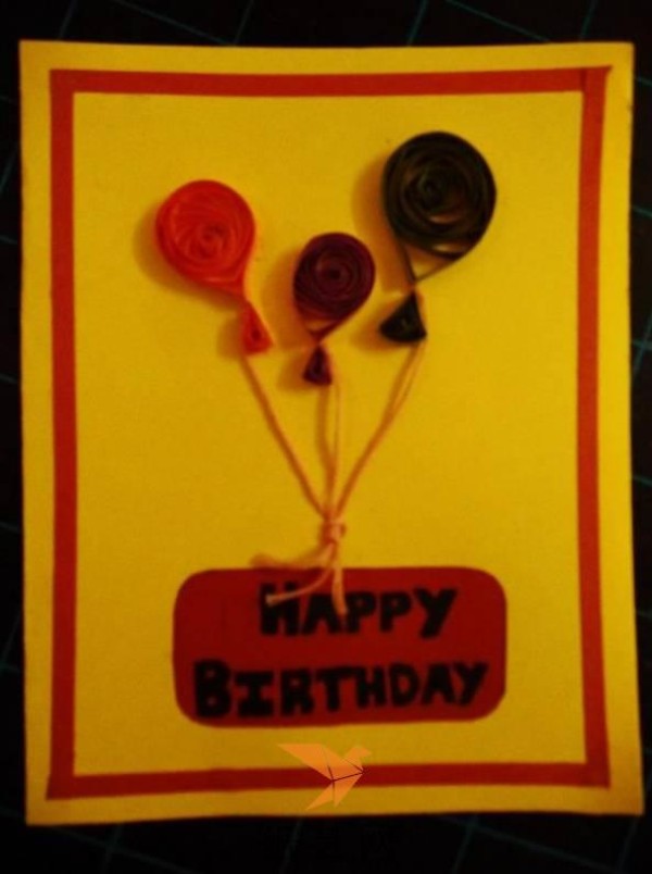 Tutorial on making beautiful birthday cards with paper balloons