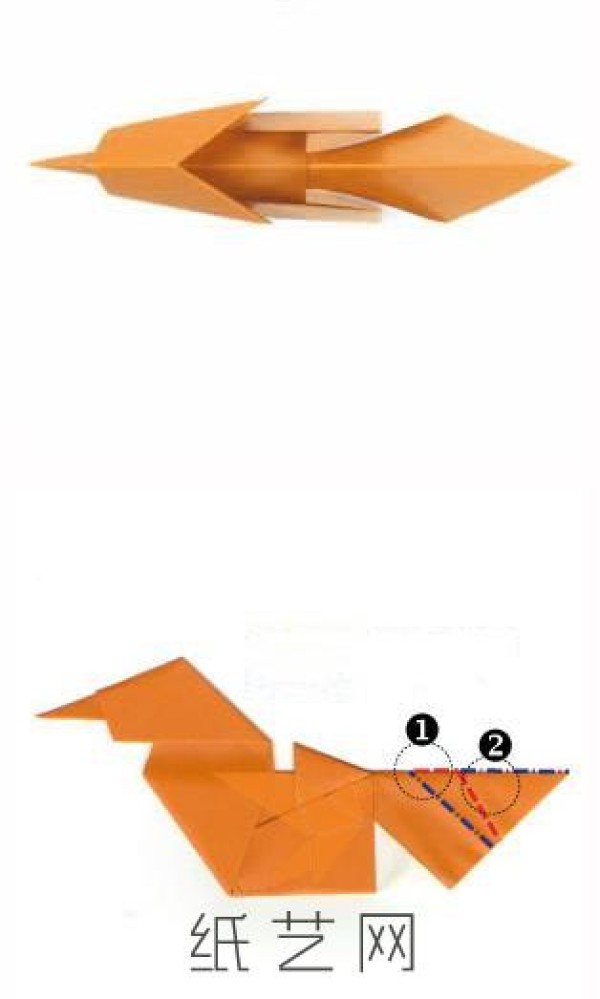 Simple origami duck making tutorial for children