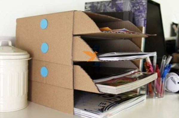 Tutorial on making a multi-layer storage cabinet made of paper art cartons