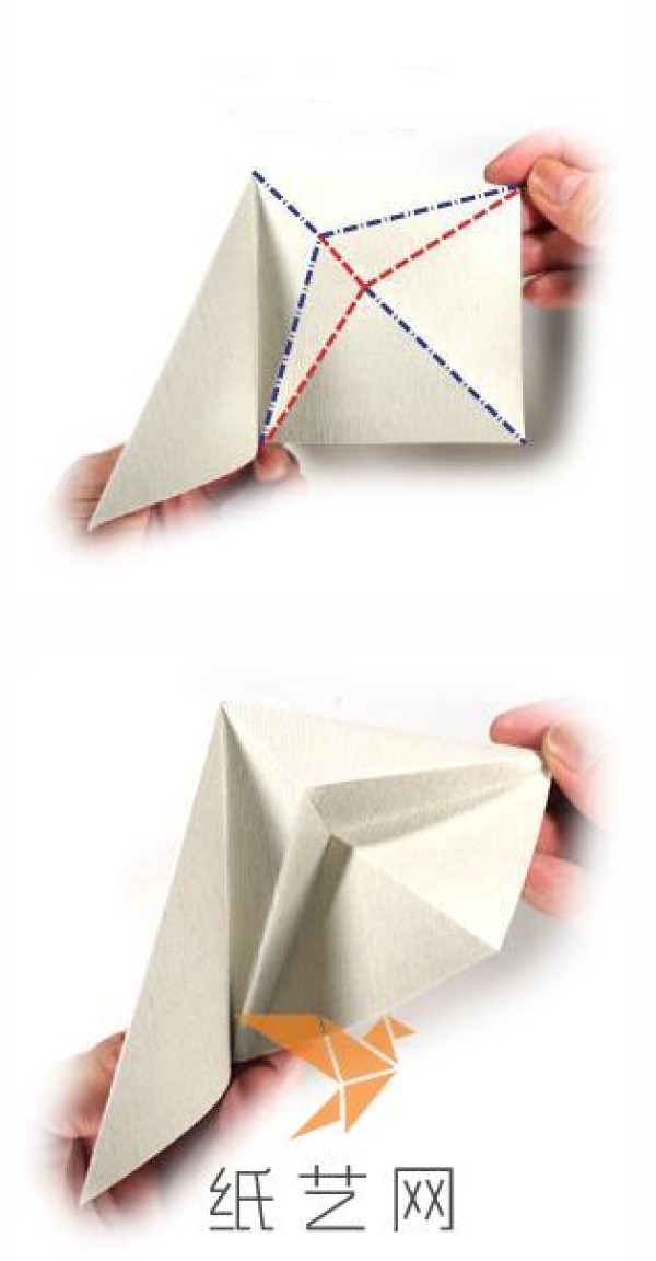 Tutorial on how to make an origami elephant with big ears