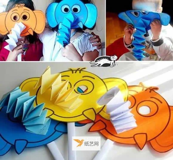 How to make cute origami elephant mask Cartoon animal mask handmade