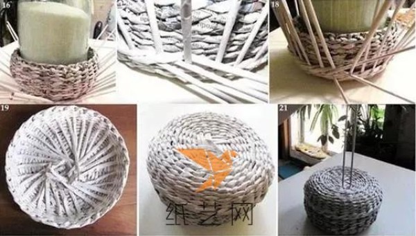 Intermediate Illustrated Tutorial on Weaving Storage Frames from Used Newspapers