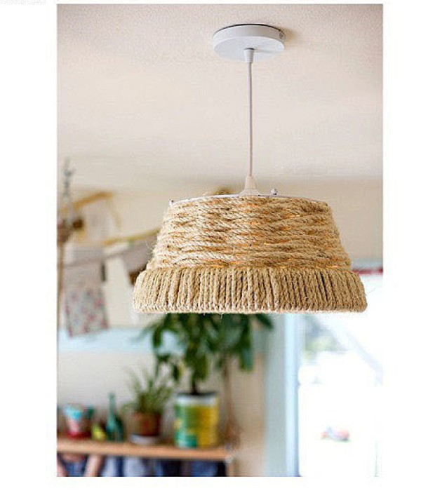 Pastoral Style Table Lamp Weaving DIY Creative Use Hemp Rope and Iron Frame to Make Weaving Atmosphere and High-grade Table Lamp Weaving Tutorial