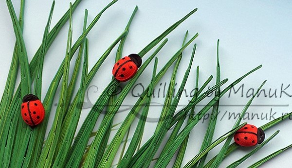 Simple quilling paper grass handmade illustrated DIY tutorial