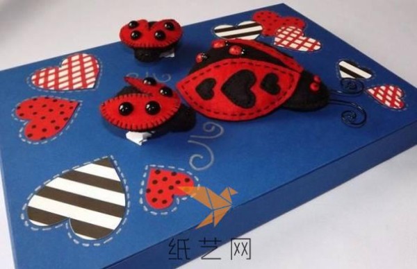 Tutorial on making cute non-woven ladybug decorative paintings