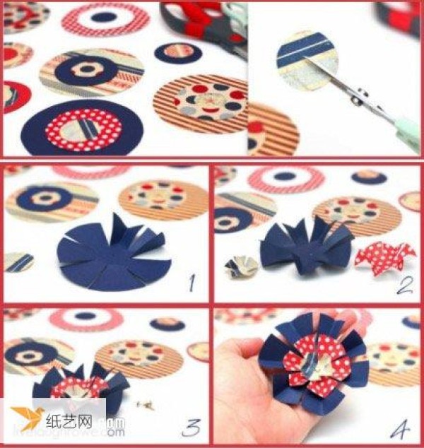 British style cute color paper-cut flowers handmade illustrated tutorial