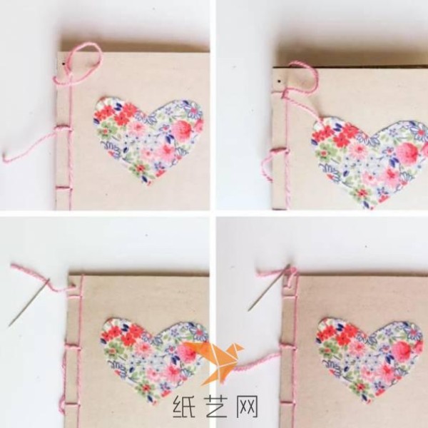 Tutorial on making handmade DIY heart-shaped cover book for Valentine’s Day gift