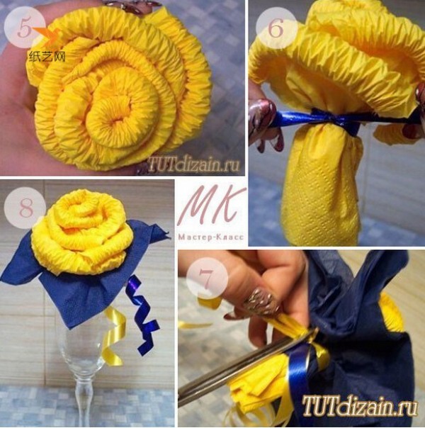 Tutorial on making beautiful napkin flowers in three minutes