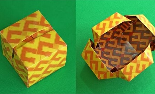 Origami box | Handmade origami storage box | How to fold origami treasure box