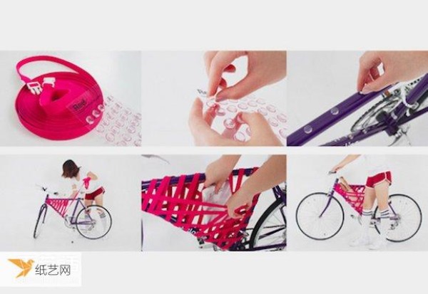 Prepare your elastic bands and make your own personalized bicycle basket