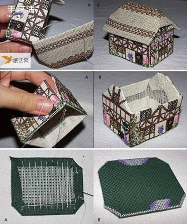 House model made by hand using craft hooks