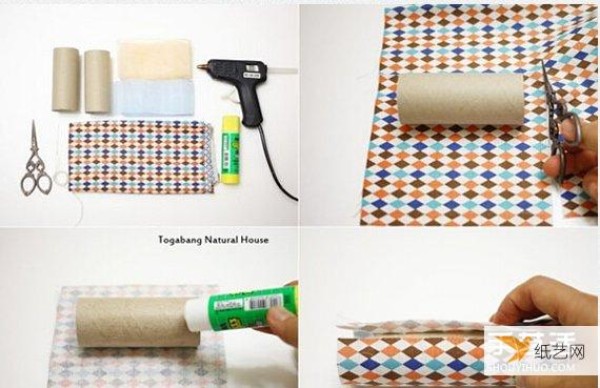 A wonderful use of paper towel tubes - handmade and beautiful chopstick storage boxes