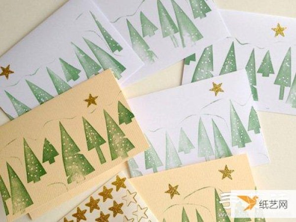 A very simple way to make a Christmas tree stamp by hand