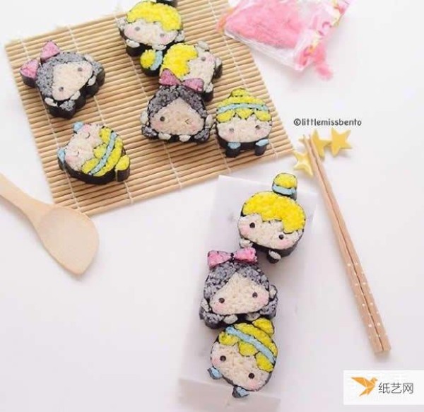 The cute Japanese cartoon sushi pictures will make you reluctant to eat them!