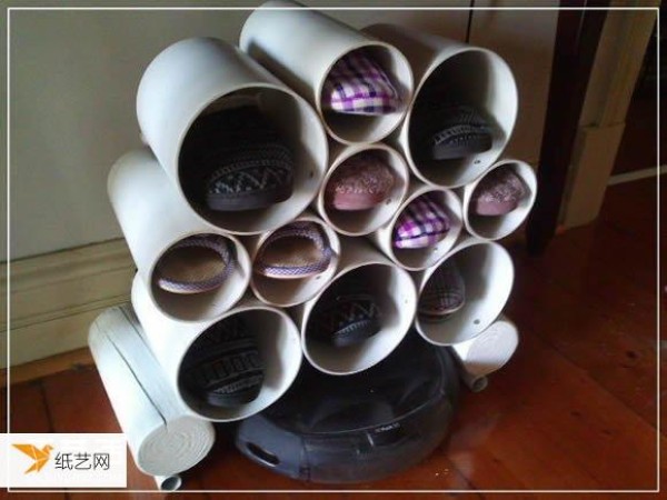 Tutorial on how to use waste plastic water pipes to make personalized shoe racks