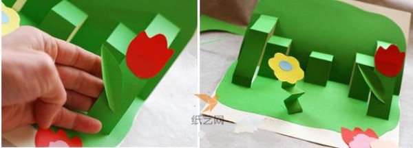 Tutorial on making a three-dimensional greeting card with a beautiful little garden