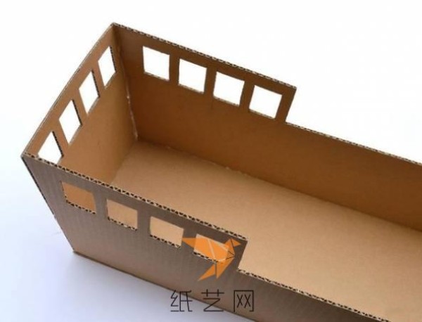 Tutorial on how to make a waste cardboard box into a handmade pirate ship toy