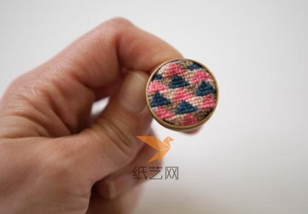 Beautiful cross stitch geometric pattern ring making tutorial