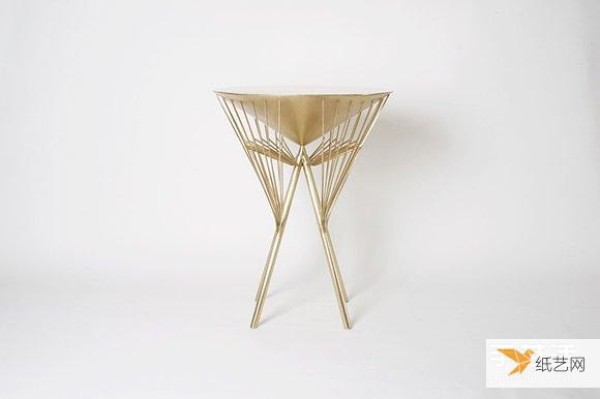 Design of brass umbrella tables and stools based on traditional Chinese oil-paper umbrellas