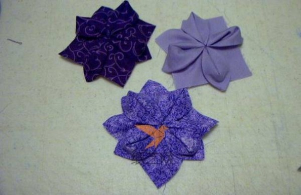 Origami style fabric flower making tutorial