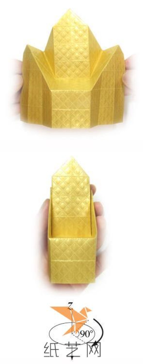 Detailed Origami Golden Throne Making Tutorial Children’s Day Gift