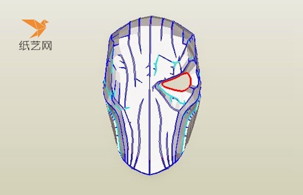 [Paper Model] Handmade paper model drawings of Deathstroke mask helmet